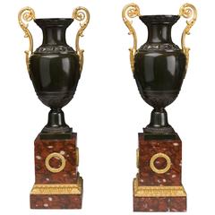 Pair of French Restoration Urns, 19th Century