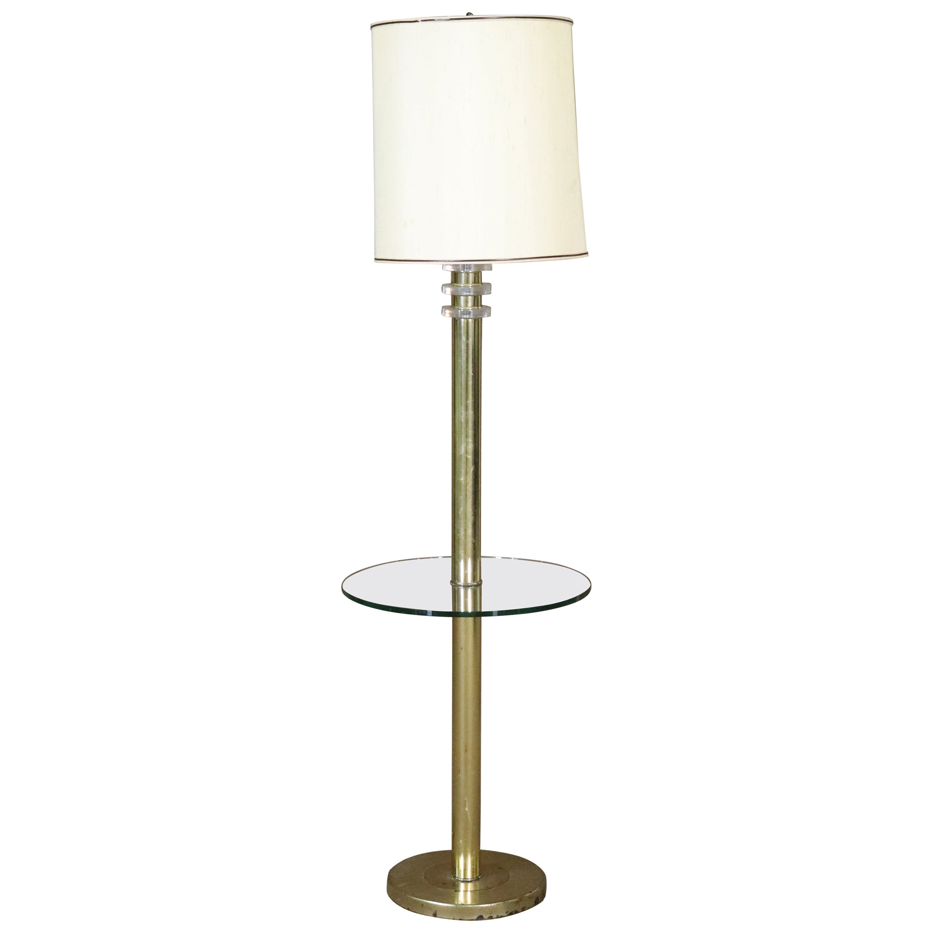 Mid-Century Floor Lamp w/ Table For Sale