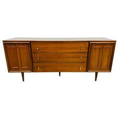 Vintage Mid-Century Modern Walnut Triple Dresser