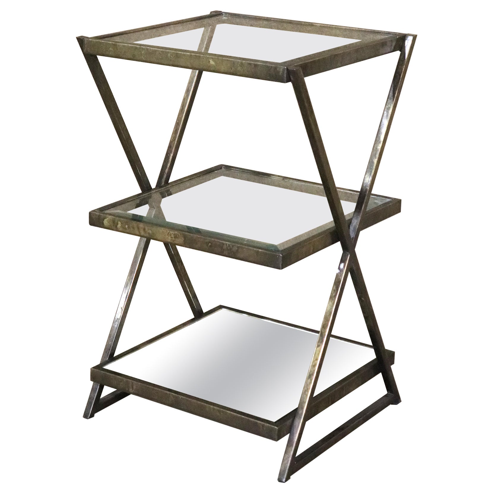 Bronze Color X-Frame End Table