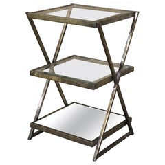 Vintage Bronze Color X-Frame End Table