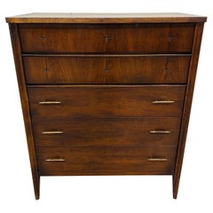 Vintage Mid-Century Modern Broyhill Saga Walnut High Chest