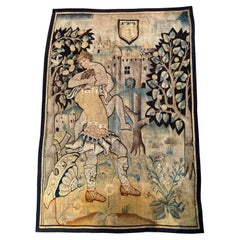 Mid-18th Century French Handwoven Aubusson Verdure Wall Tapestry