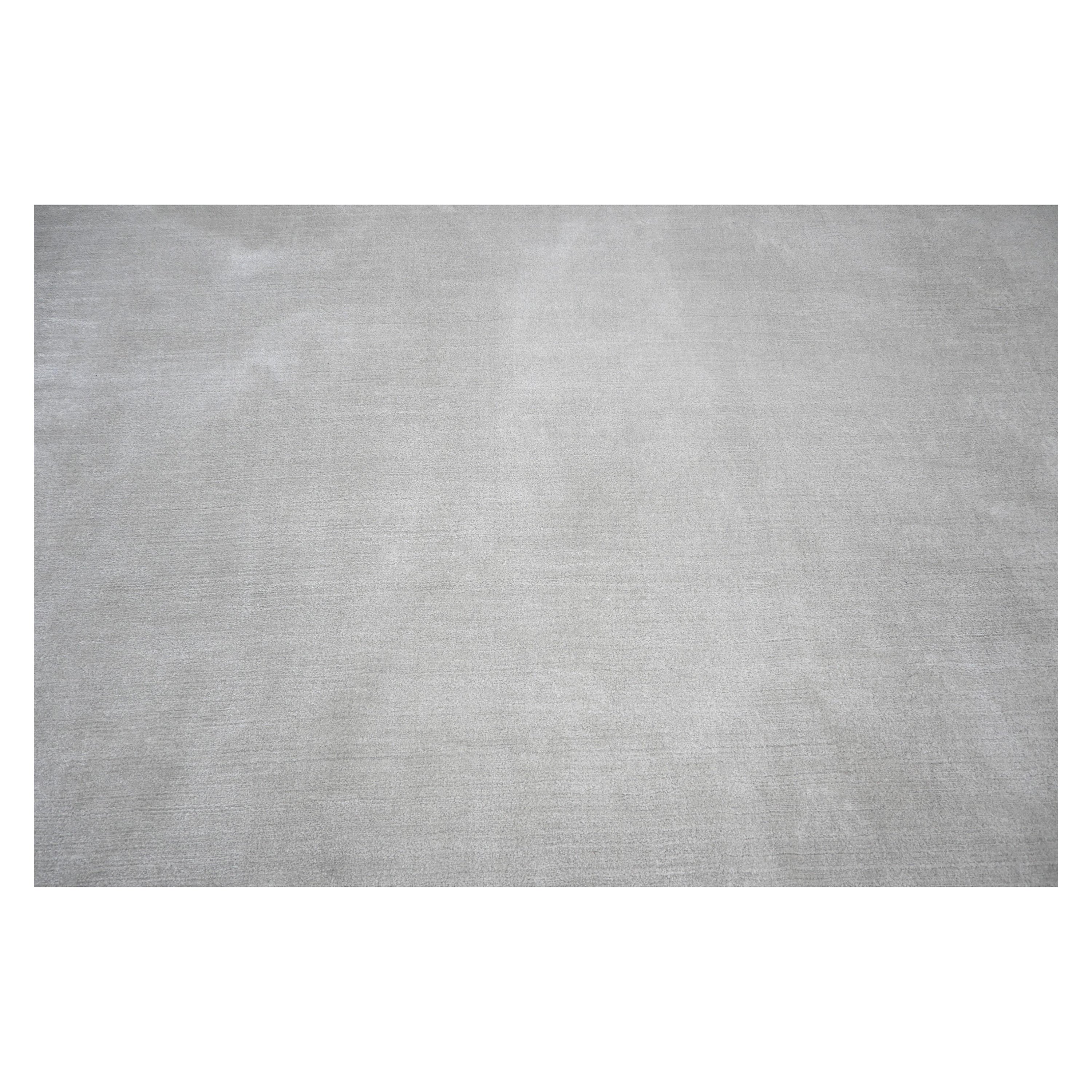 Zeitgenössischer solider Teppich von Rug & Kilim in Silber-Grau