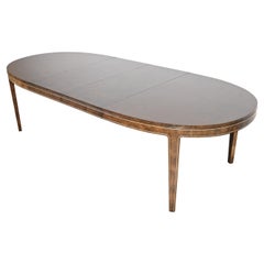 Bernhard Rohne for Mastercraft Hollywood Regency Burl and Brass Dining Table