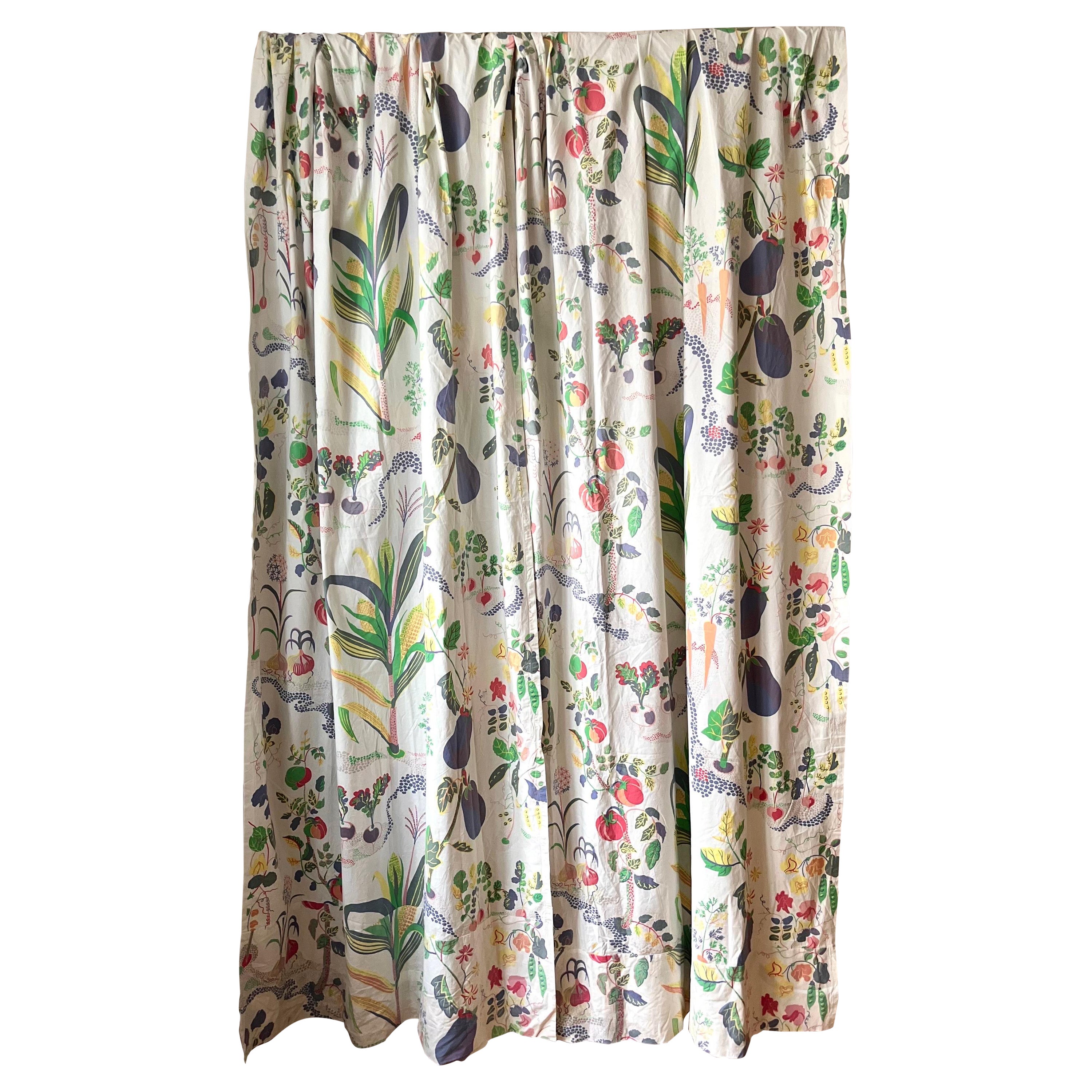 Josef Frank for Svenskt Tenn Pair of long Vintage Curtains 'Vitamins'