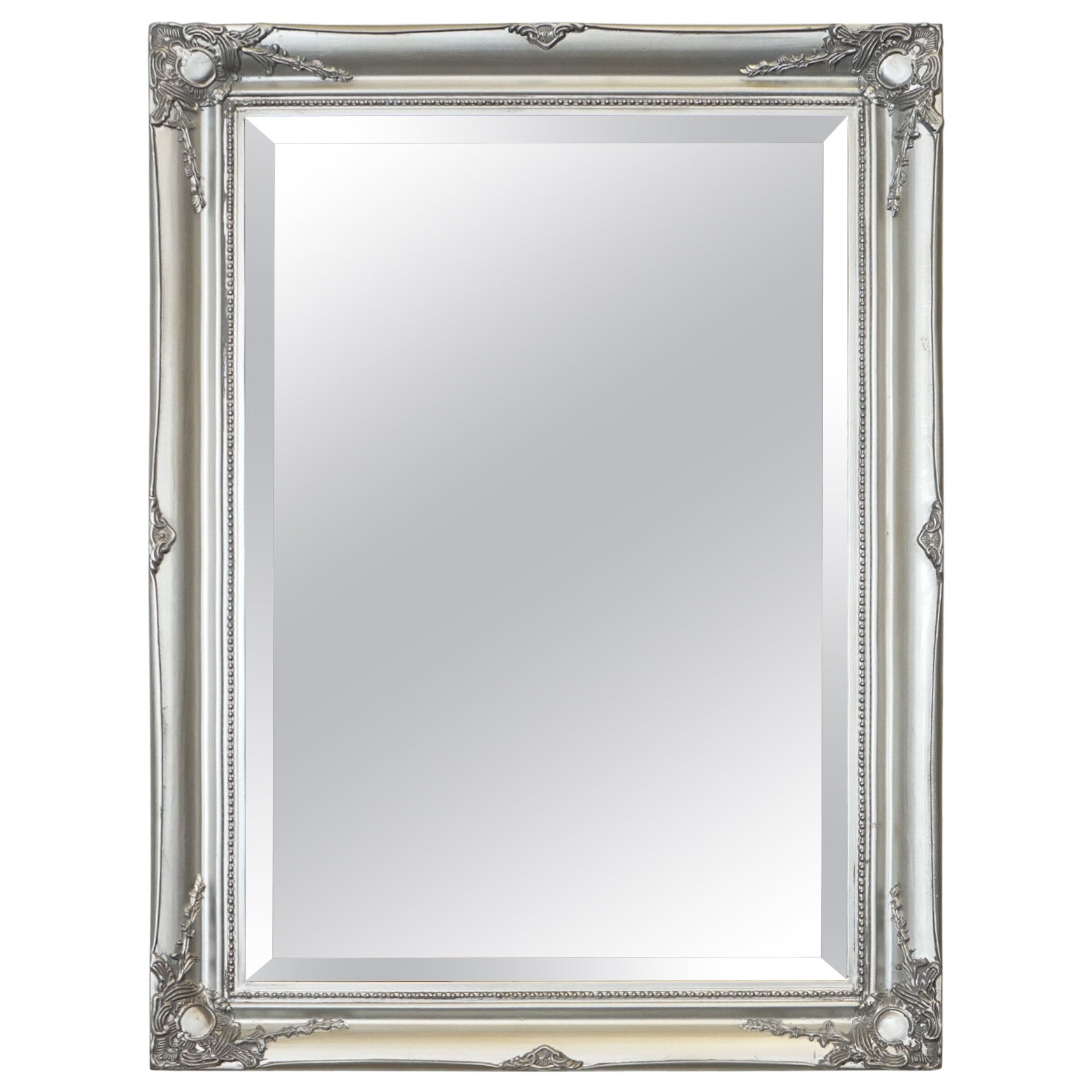 LOVELY SILVER FRENCH COUNTRY STYLE BEVELLED MIRROR j1