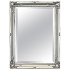 LOVELY SILVER FRENCH COUNTRY STYLE BEVELLED MIRROR j1