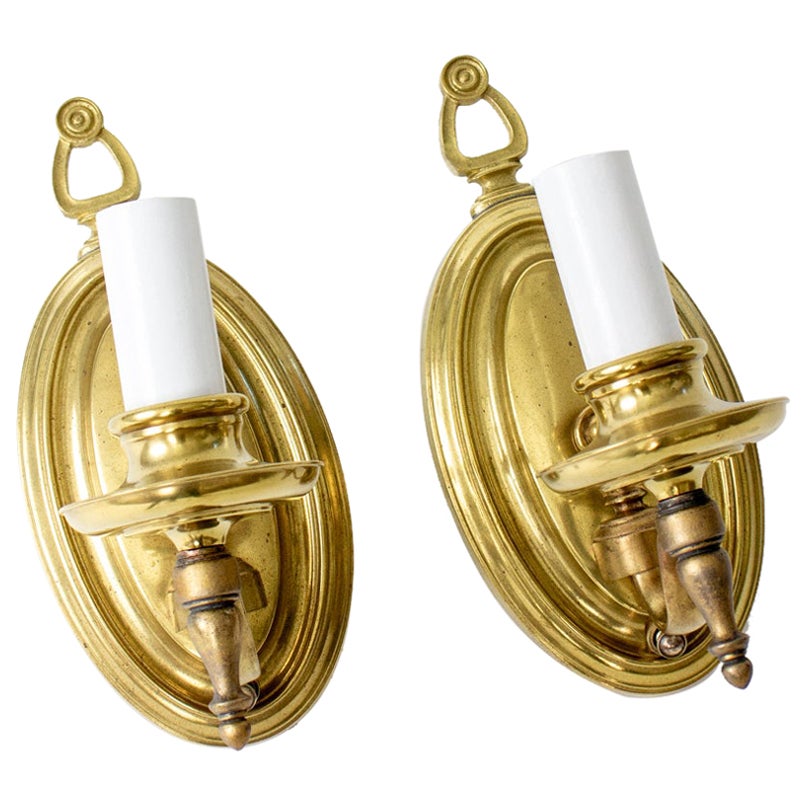 1940’s Traditional Brass Sconces - a Pair
