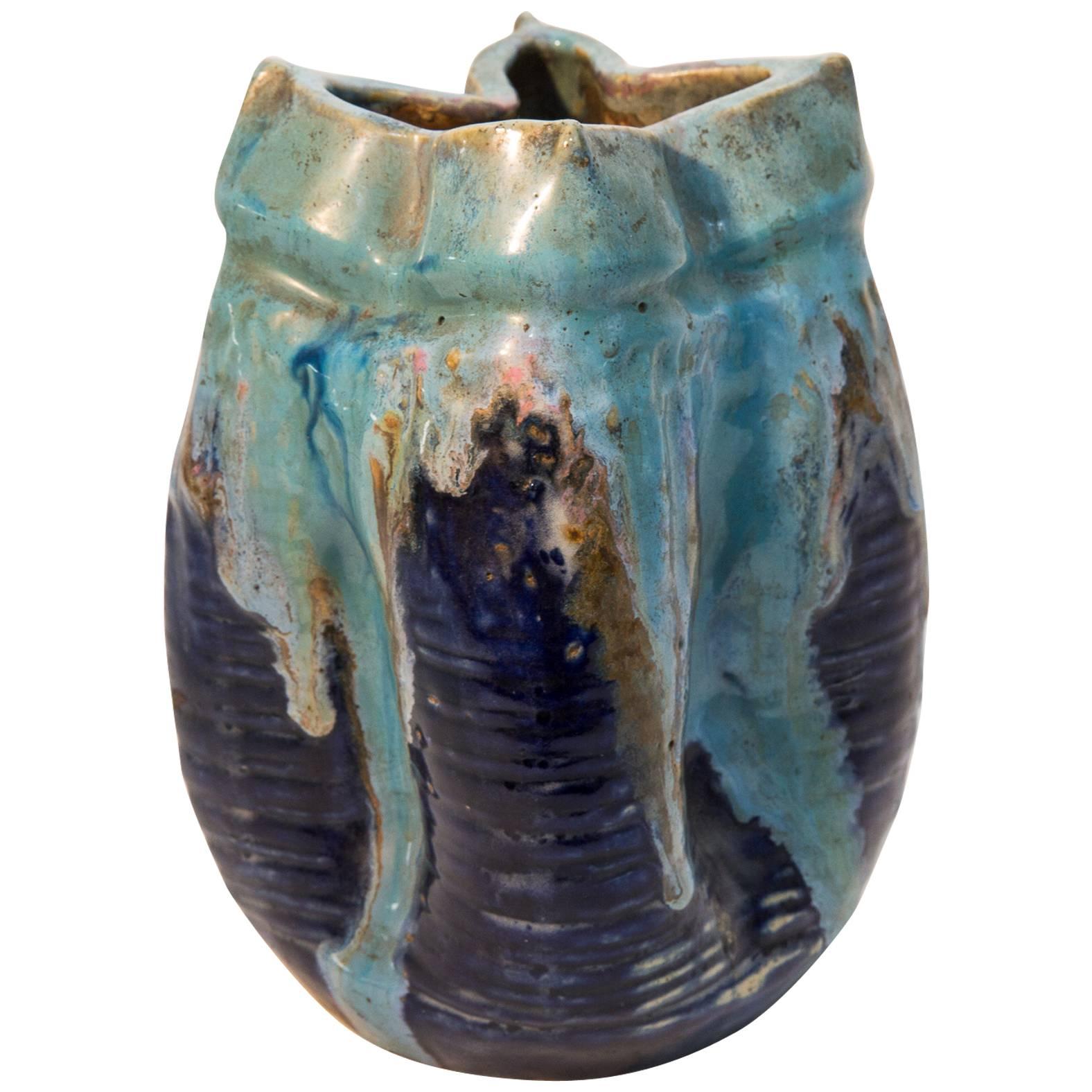 Langlade Art Nouveau Ceramic Vase For Sale