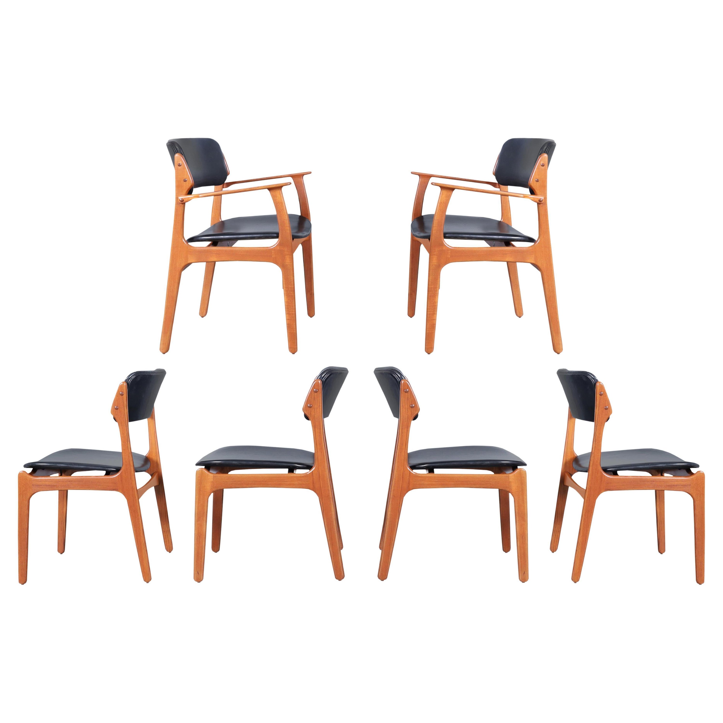 Danish Teak Dining Chairs Model OD-49 by Erik Buch for Oddense Maskinsnedkeri For Sale