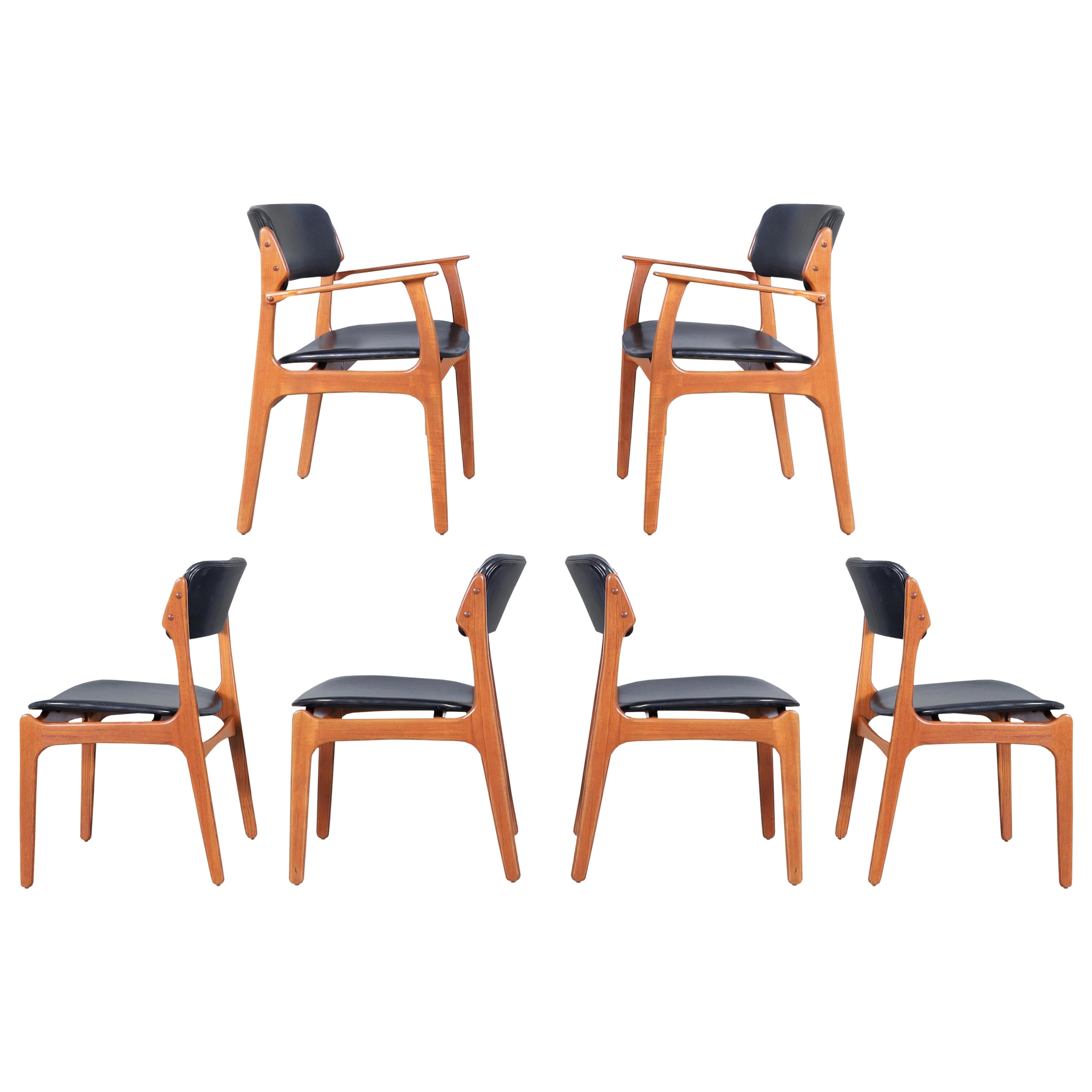 Danish Teak Dining Chairs Model OD-49 by Erik Buch for Oddense Maskinsnedkeri