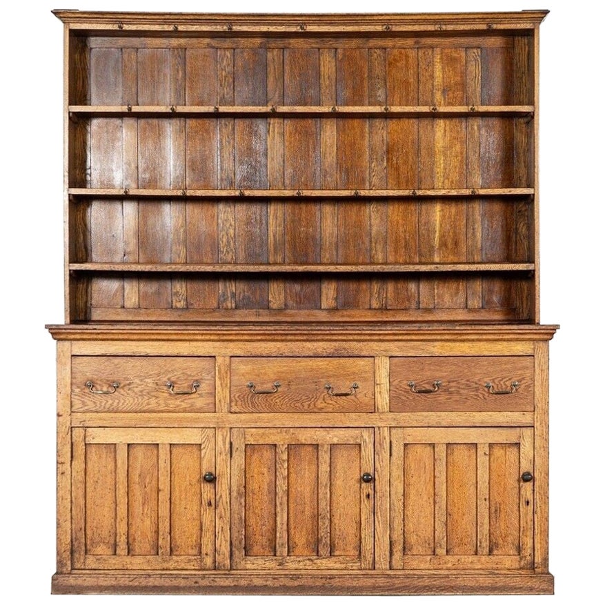 Large 19thC English Oak Dresser For Sale