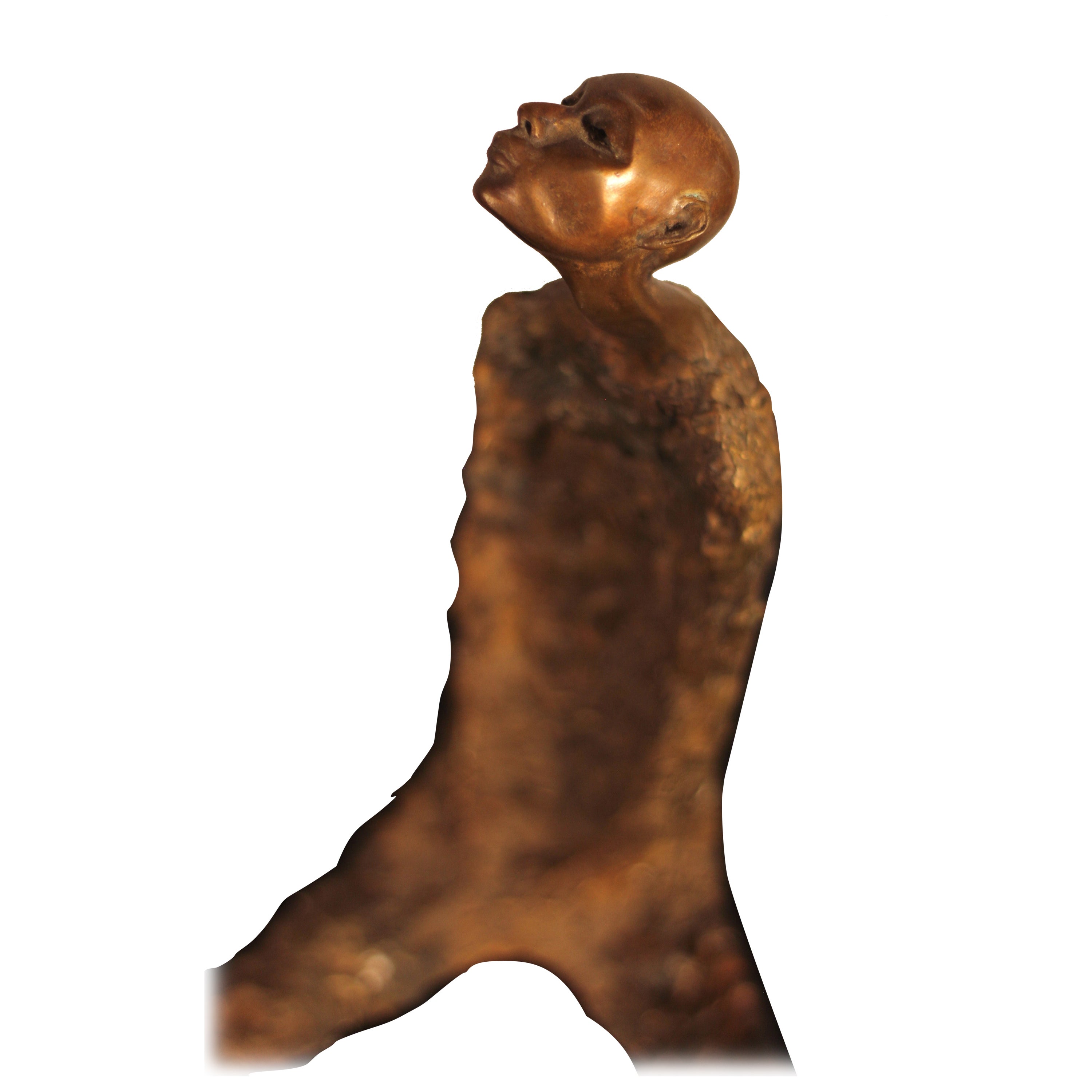 Figurative Brutalist Bronze Sculpture, Mexican, Early 2000s For Sale