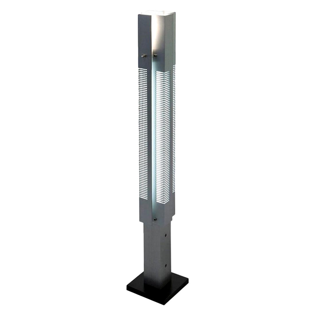 Serge Mouille Mid-Century Modern Aluminium Small Signal Column Floor Lamp For Sale
