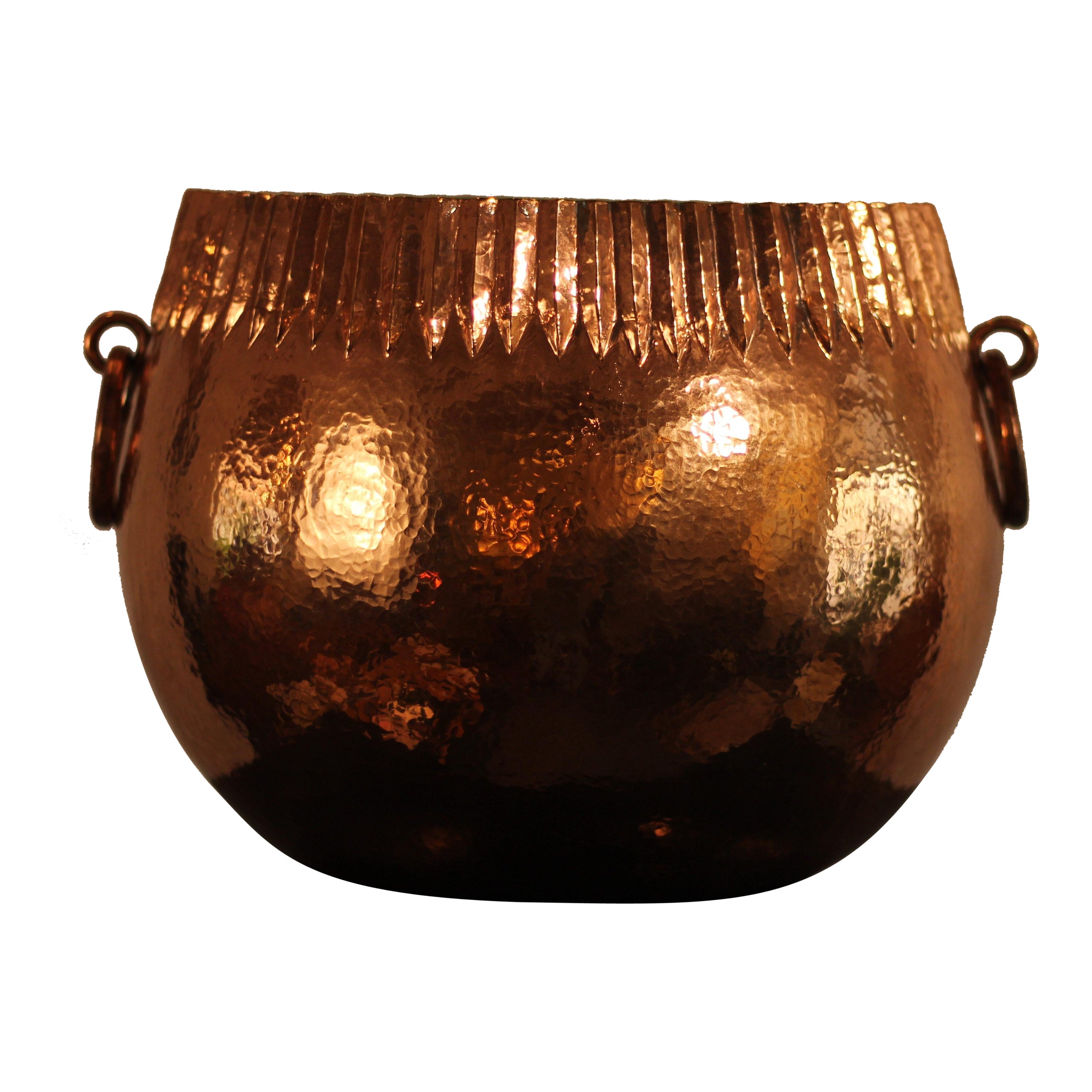 Hand Forged Mexican Copper Champagne Bucket - Contemporary For Sale