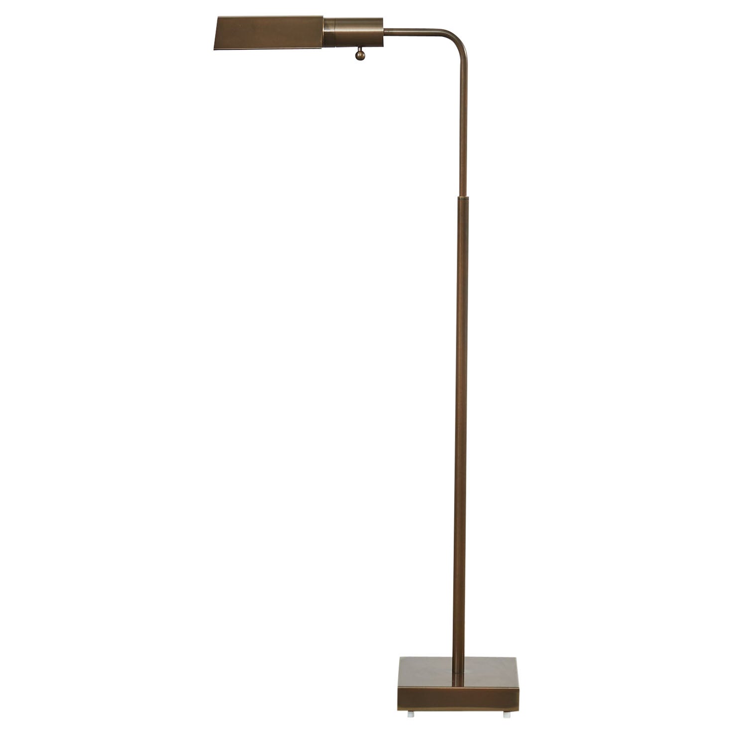 Midcentury Bronzed Adjustable Pharmacy Floor Lamp Casella Attributed For Sale