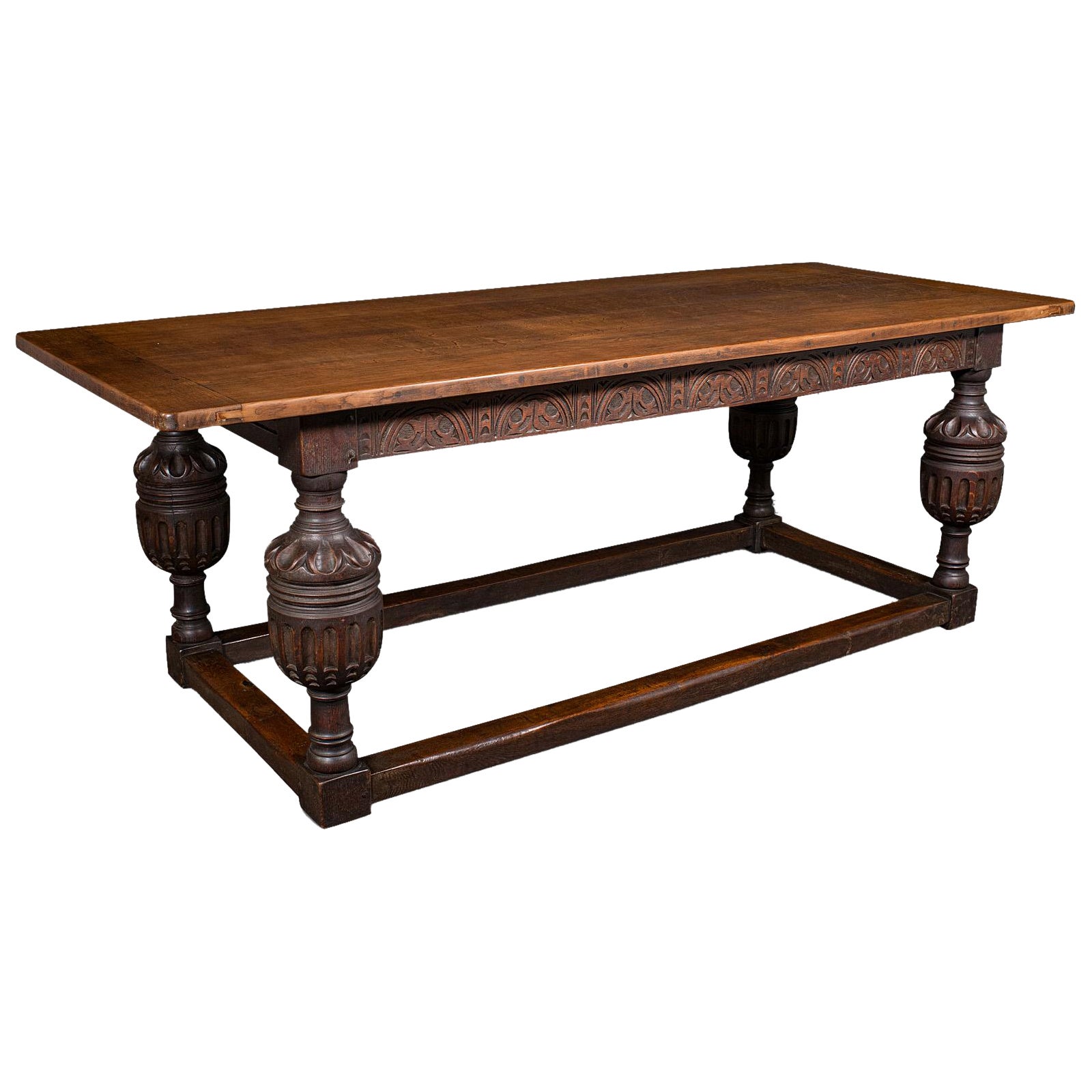 Large Antique Refectory Table, Scottish, Oak, 6-8 Seat, Gothic Taste, Victorian