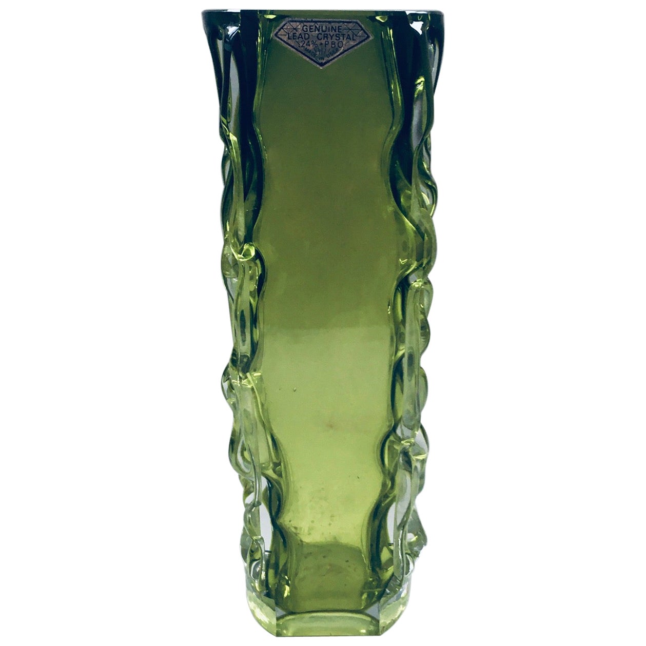 Russian Design Lead Crystal Art Glass Vase by Aknuny Astvatsaturyan USSR 1960's For Sale