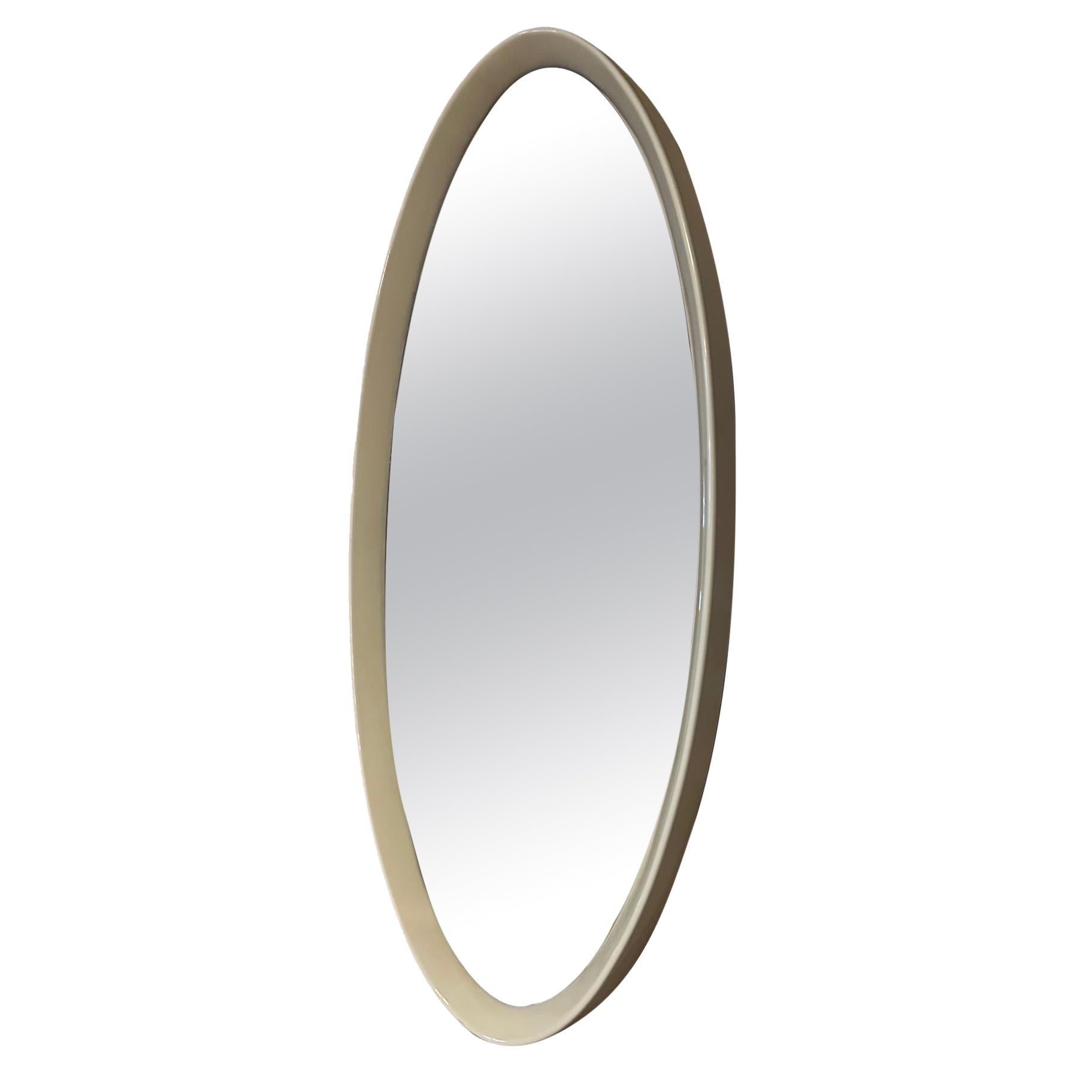 20th century French Vintage Oval Mirror, 1970s For Sale