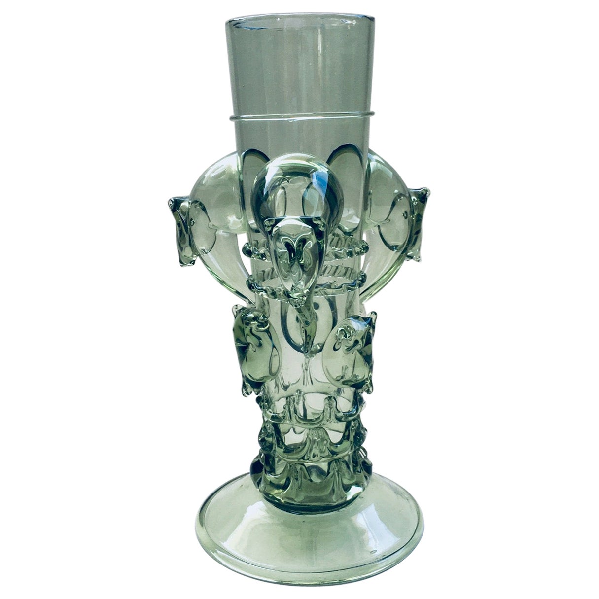 Early 20th Century Italian Design Intricate Art Glass Vase For Sale