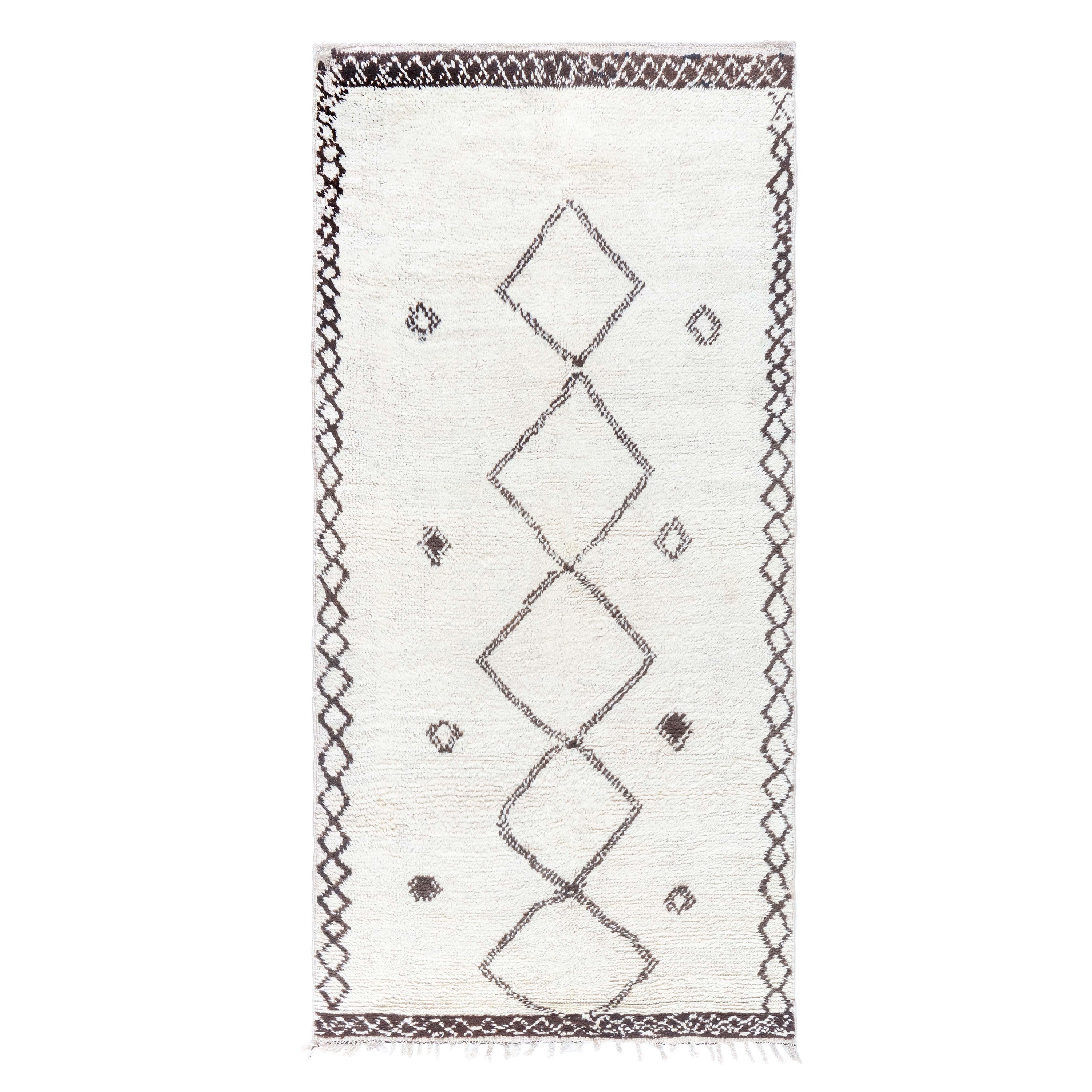 Midcentury Moroccan Geometric Wool Rug