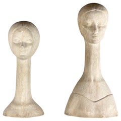 Bustes Bitossi « Mère et fille » - Exquis art des années 1970