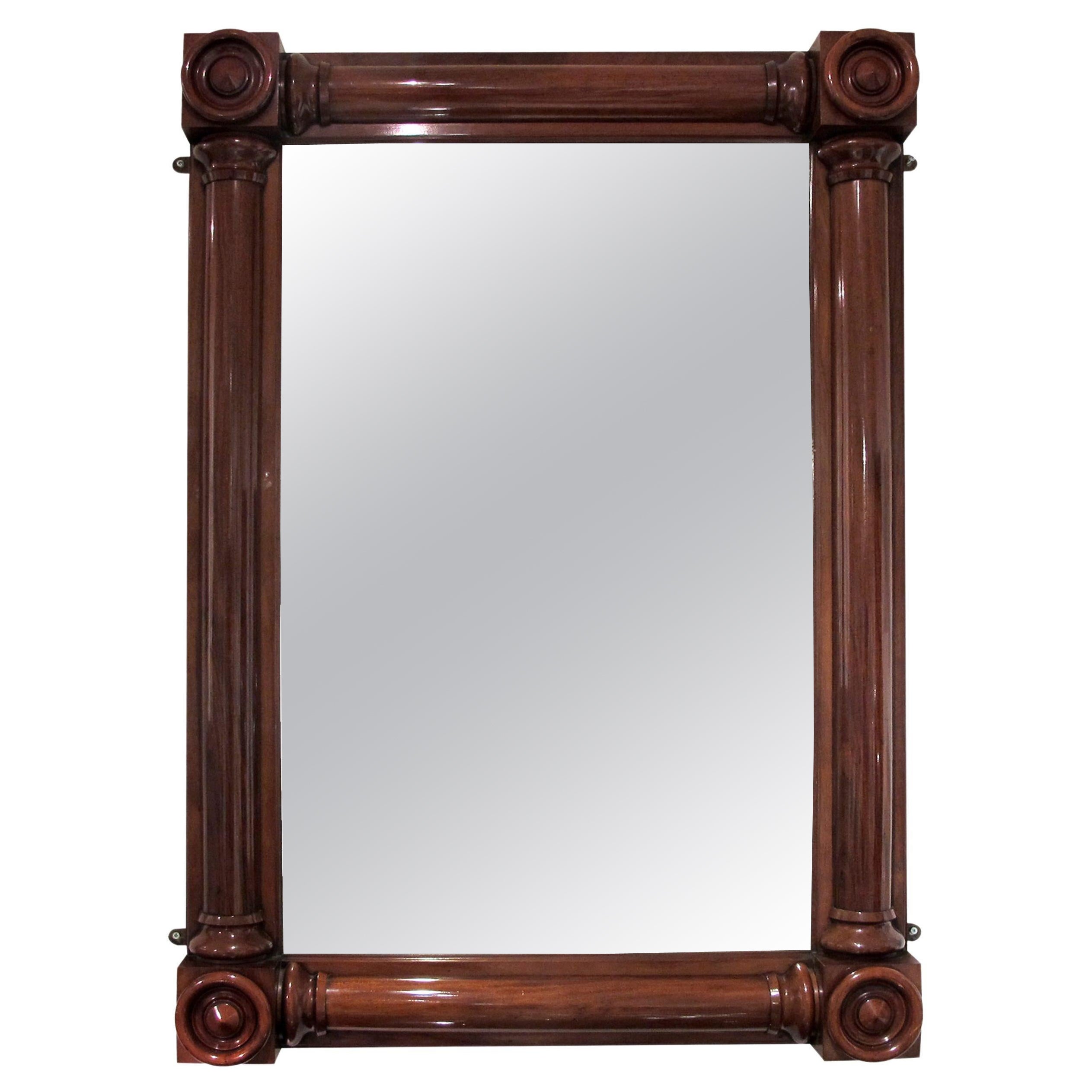 English, William IV Large Rectangular Mahogany Overmantel Mirror For Sale