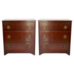 English Mahogany Brass Pull Hardware Bachelor's Chests 