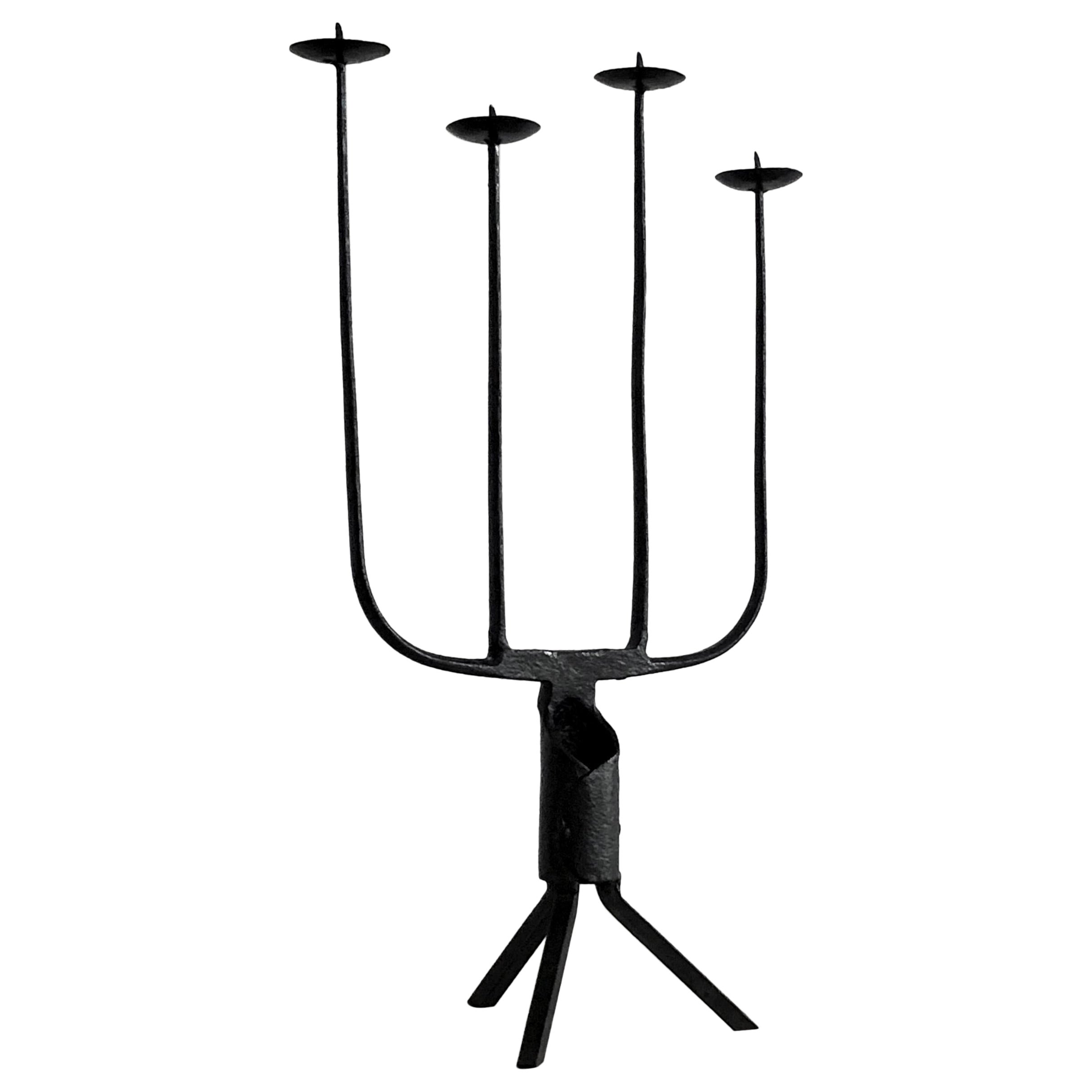 A SculPTURAL BRUTALIST CANDELABRA CANDLE HOLDER Einzigartiges Kunstwerk von ARTIST, Frankreich 1950