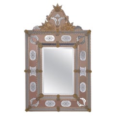 "Barbie" Pink Murano glass Venetian Mirror by Fratelli Tosi