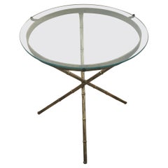 Used Faux Bamboo Metal Side Table