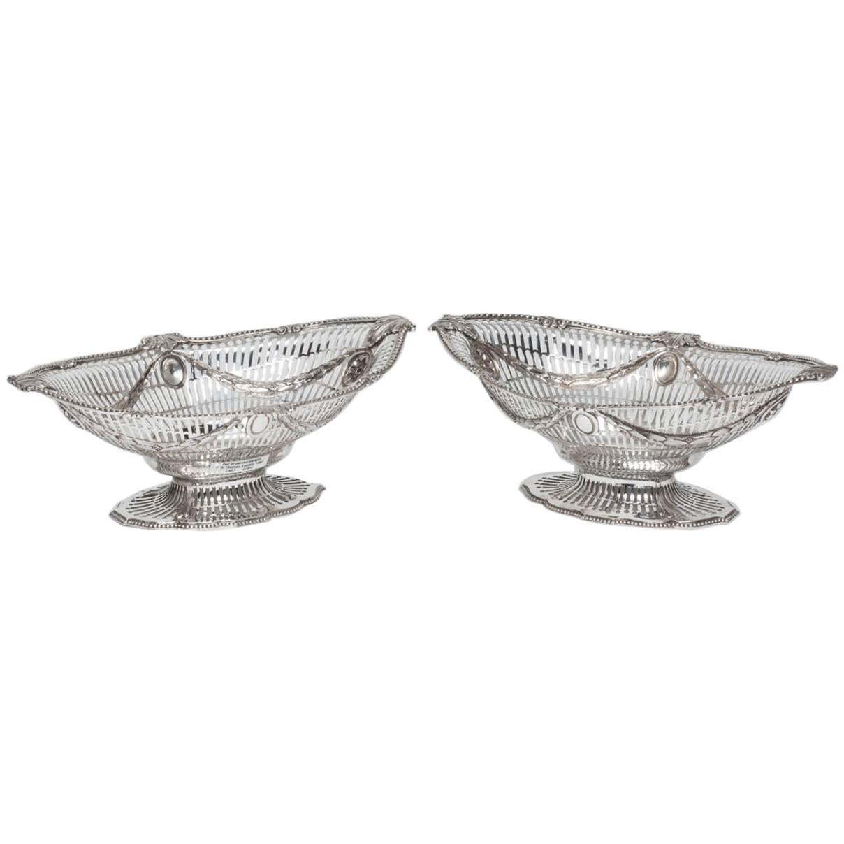 Pair of Victorian Silver Baskets For Sale