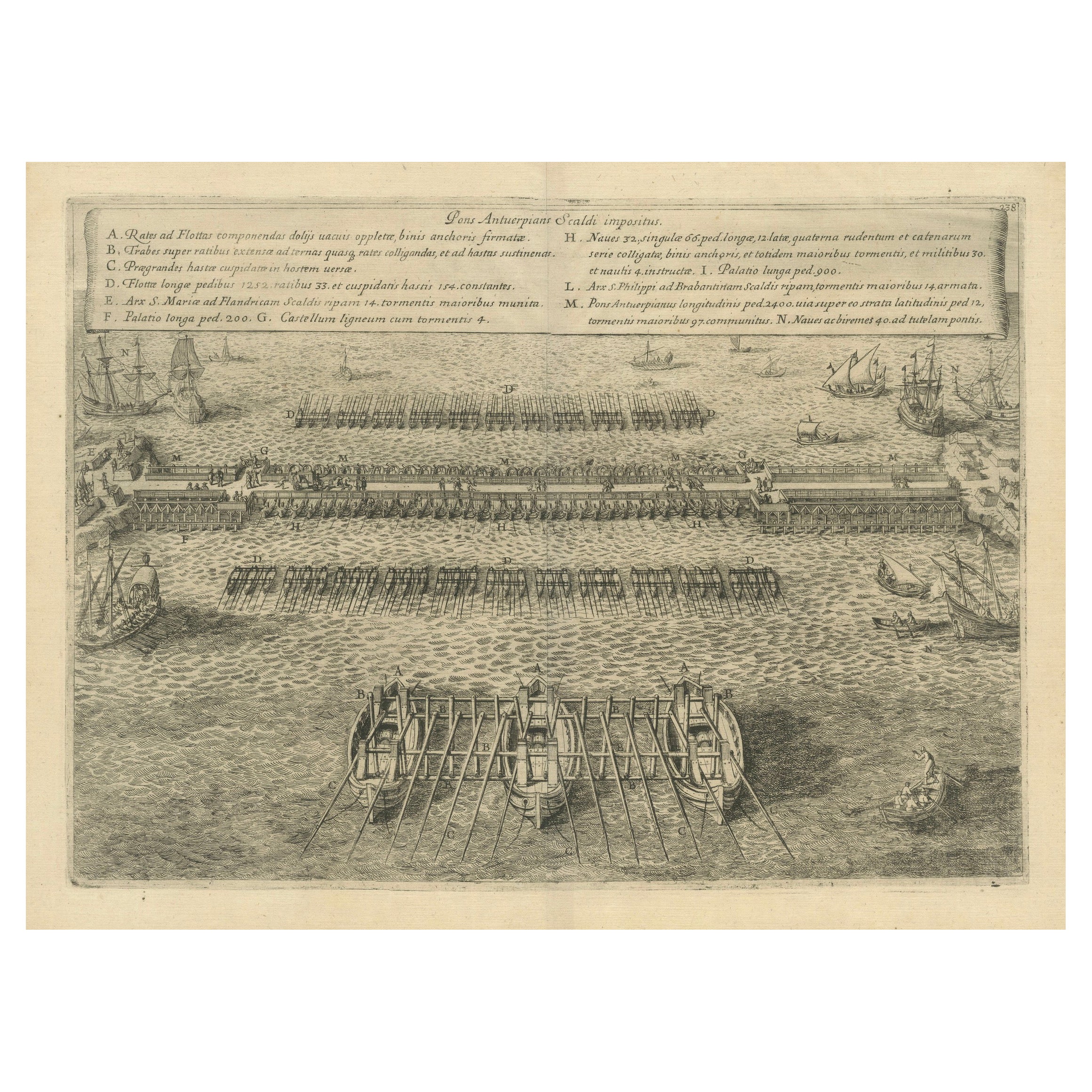 Le ponton du Duke de Parma lors du siège d'Anvers, 1632