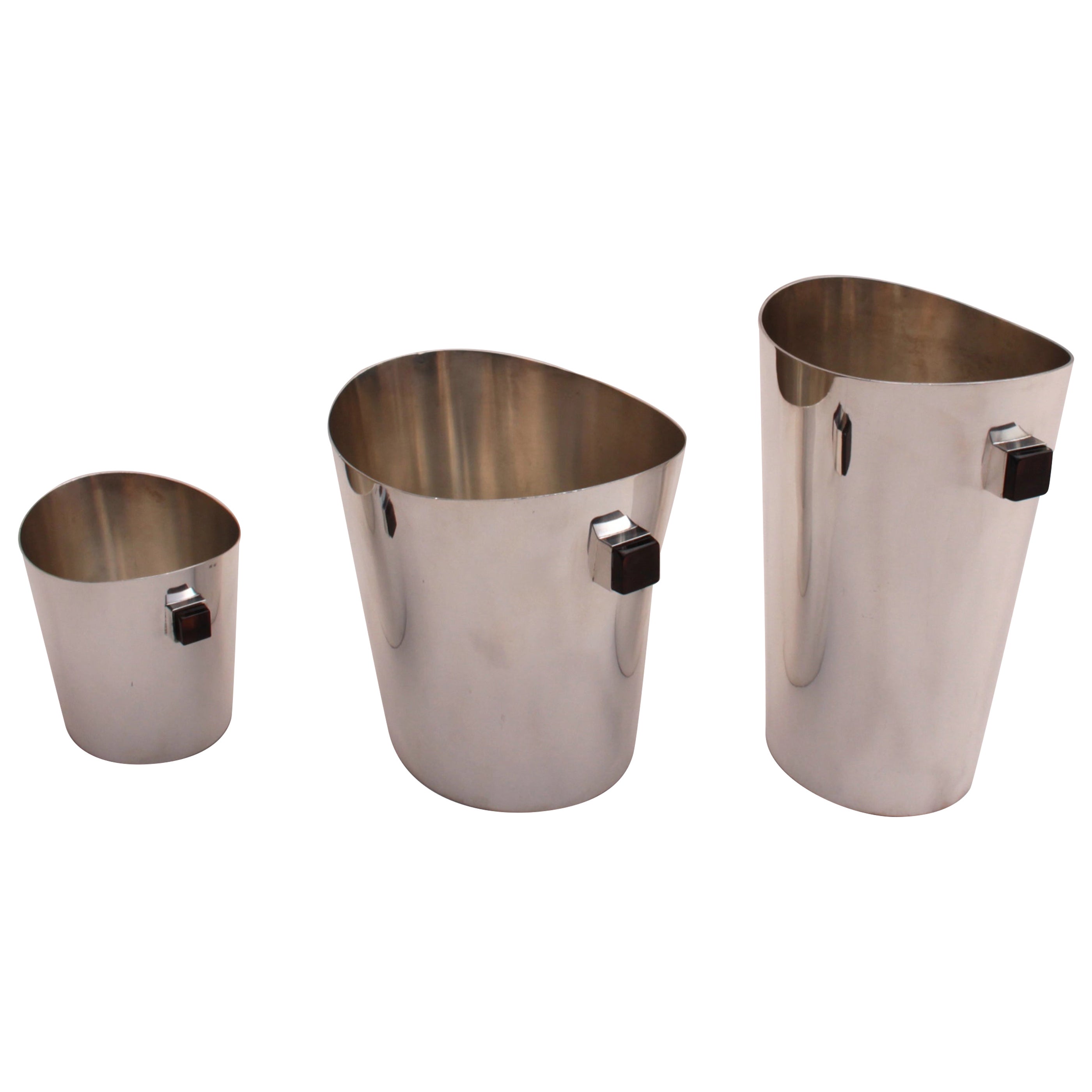 A set of 3 Fine 1970s Silver Plated Buckets For Sale