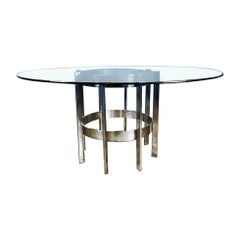 Retro Merrow Associates Chrome Glass Dining Table The Preece 378g Richard Young