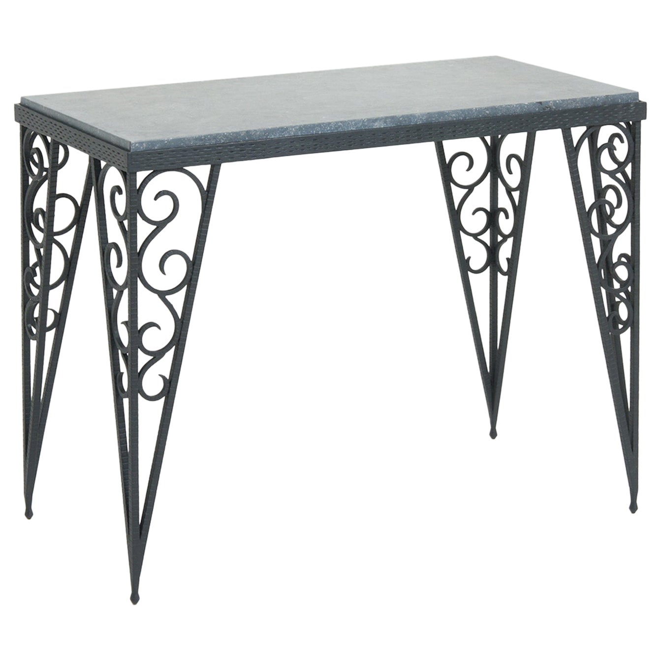 Table console Art Déco avec plateau en marbre en vente