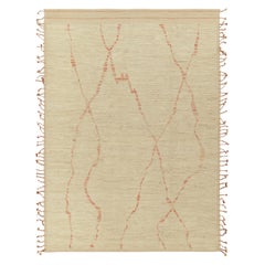 Rug & Kilim's Contemporary Moroccan Style Rug in Beige-White & Red