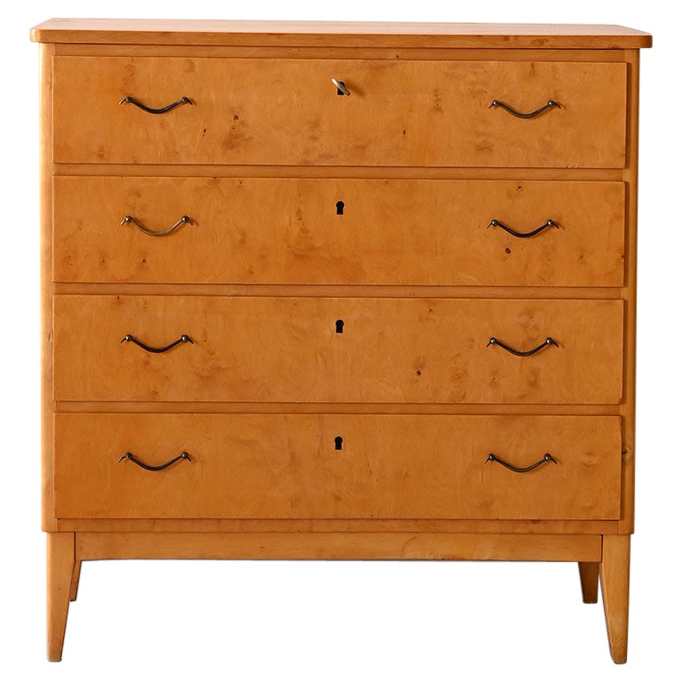 Birch chest of drawers produced in the 1960s For Sale