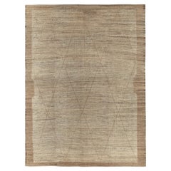 Rug & Kilim's Moroccan Style Palace Rug in Beige-Brown, White Diamond Pattern