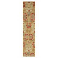 Rug & Kilim's Spanish European Style Runner in Gold, Red & Blue Floral Pattern