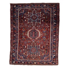 Handgefertigter antiker Hamadan-Teppich im persischen Stil 3.4' x 4.2', 1930er Jahre - 1C1123