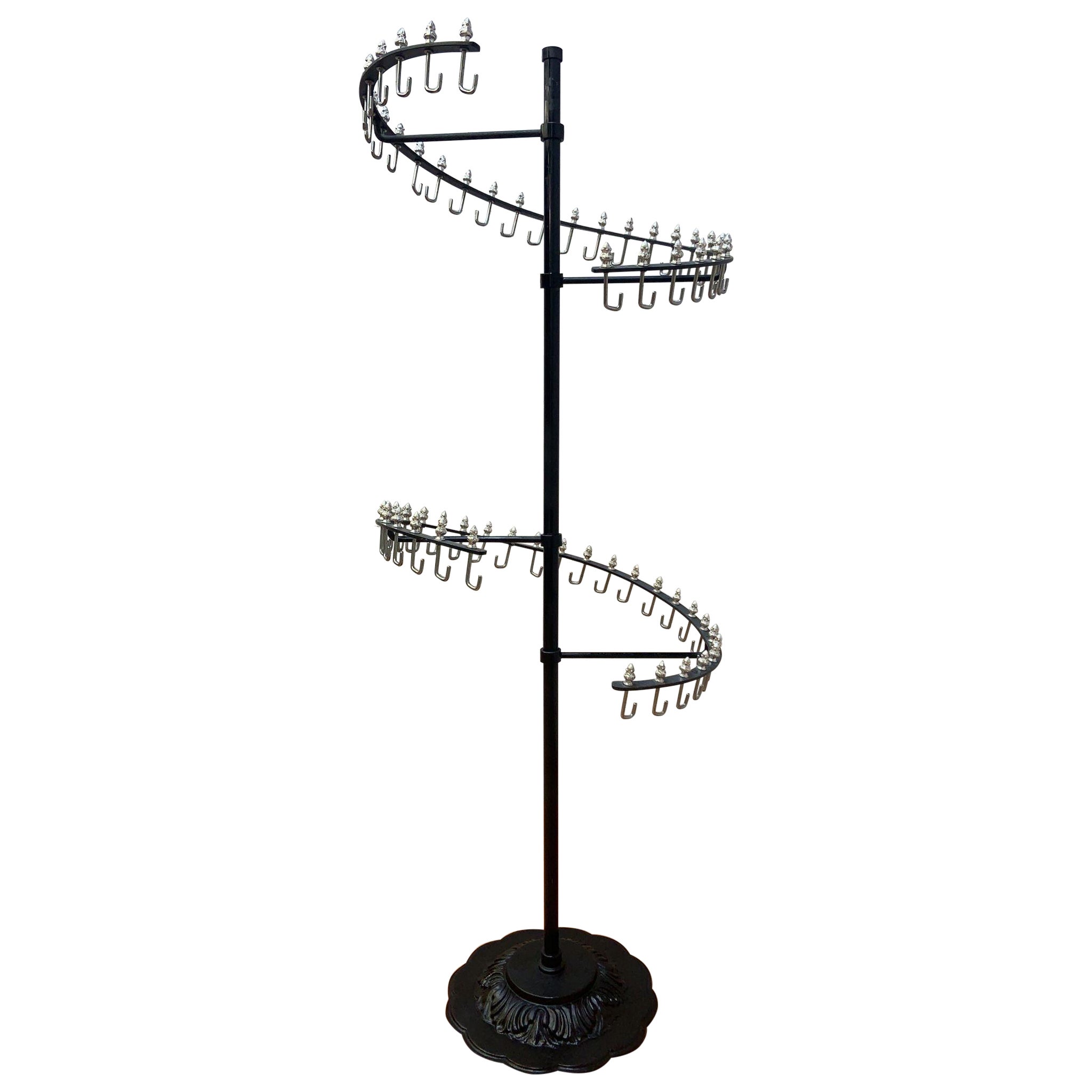 Vintage Floor Standing Spiral Clothing Display Stand For Sale