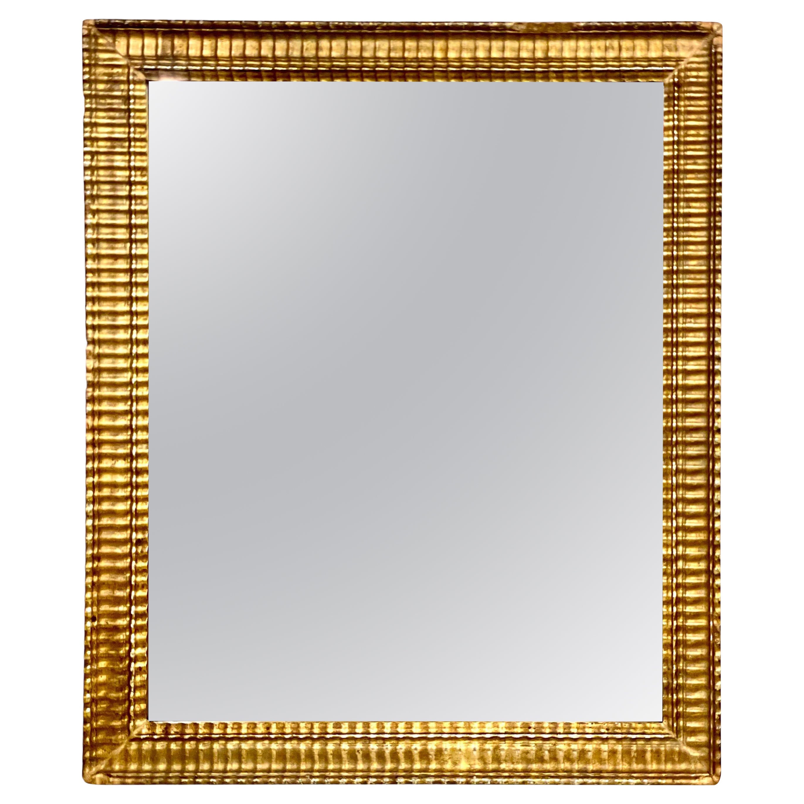 19th Century Rectangular Wall Mirror with Giltwood Frame For Sale