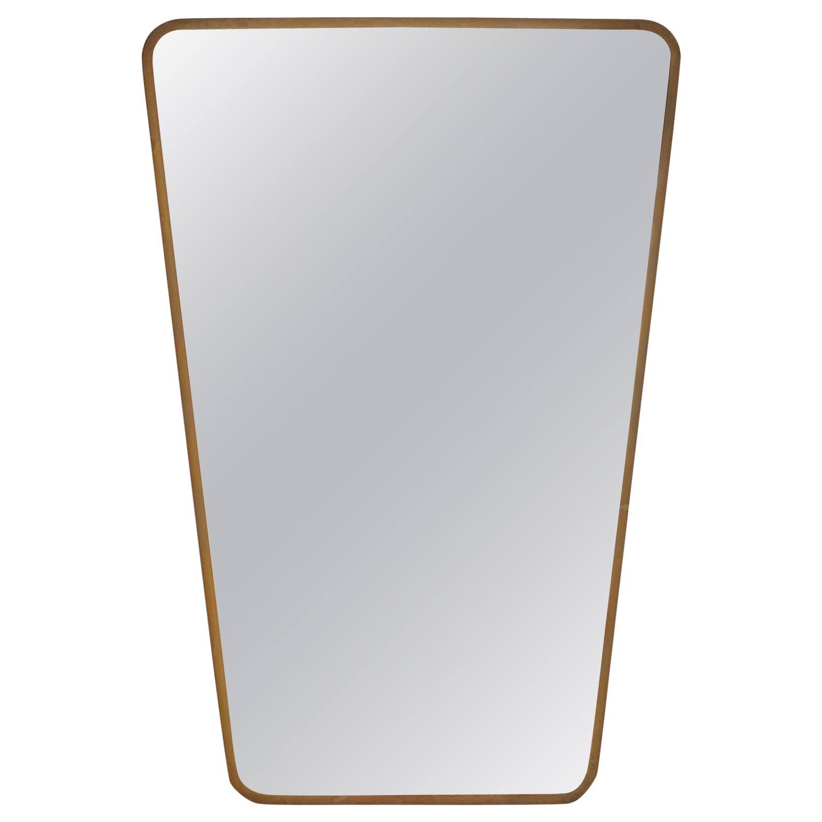 Italian Designer, Wall Mirror, Brass, Italy, 1940s