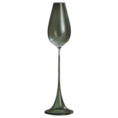 Vintage Nils Landberg, "Tulip Glass" Vase, Blown Glass, Sweden, 1950s
