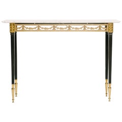 Italian Neoclassical Style Bronze Console Table with Marble Top