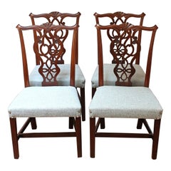 Circa 1765 Set of 4 English George III Period Side Chairs