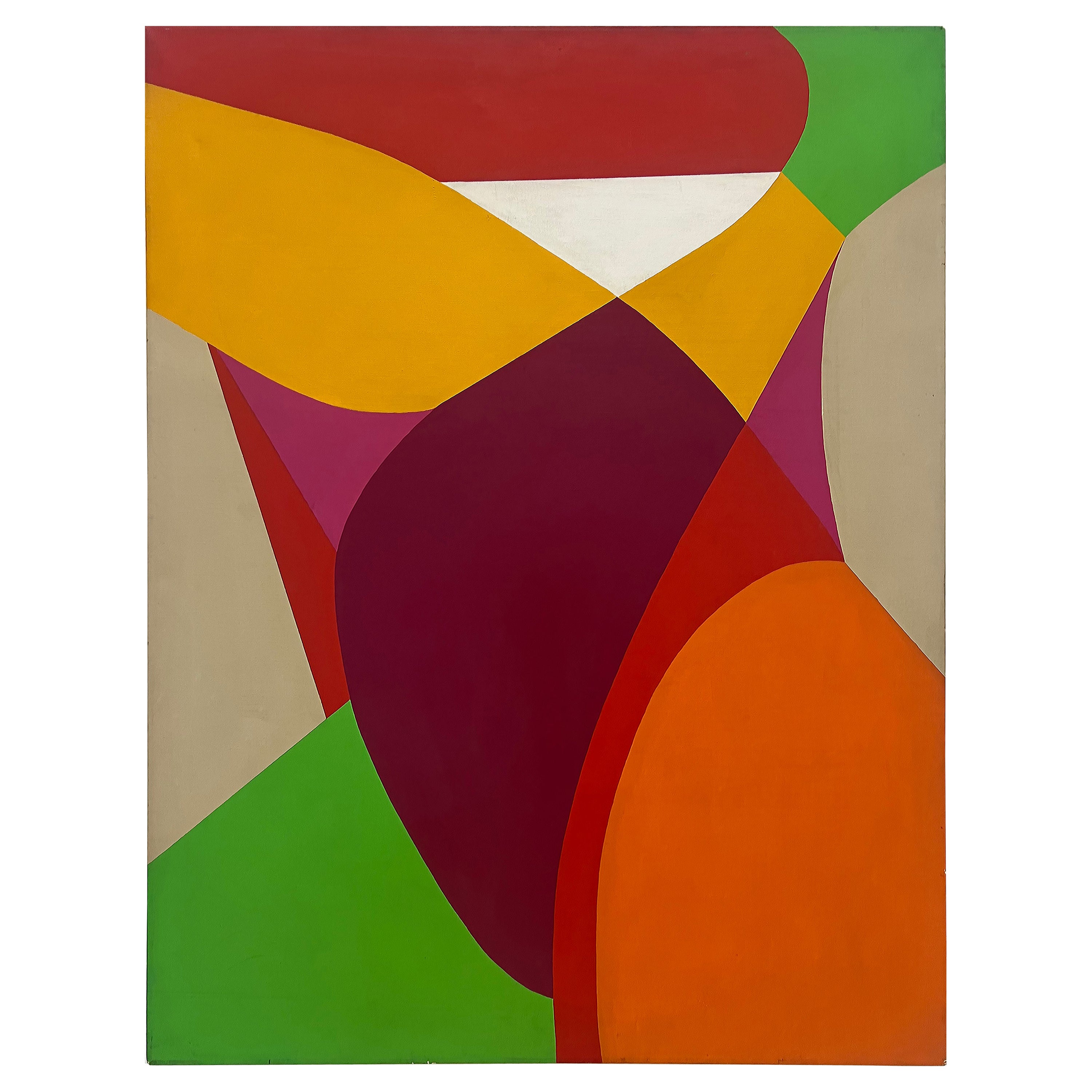 Peinture abstraite monumentale des années 1960, par Mariette Bevington, artiste répertoriée