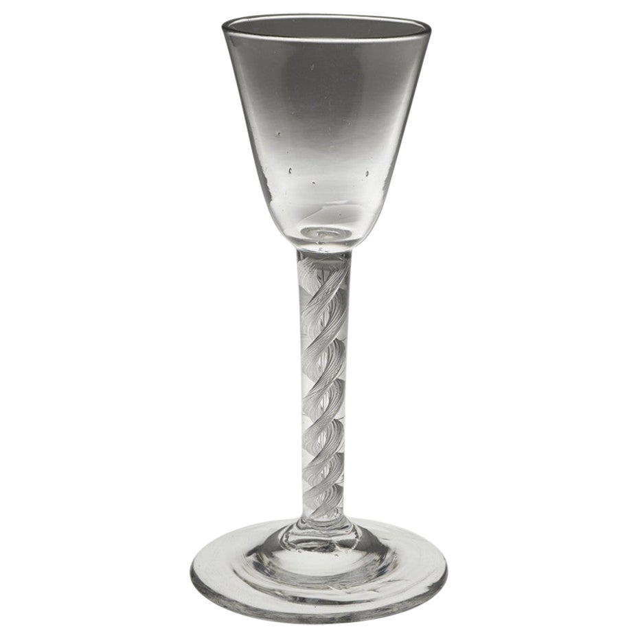 18th Century Double Series Air Twist Wine Glass c1750 For Sale